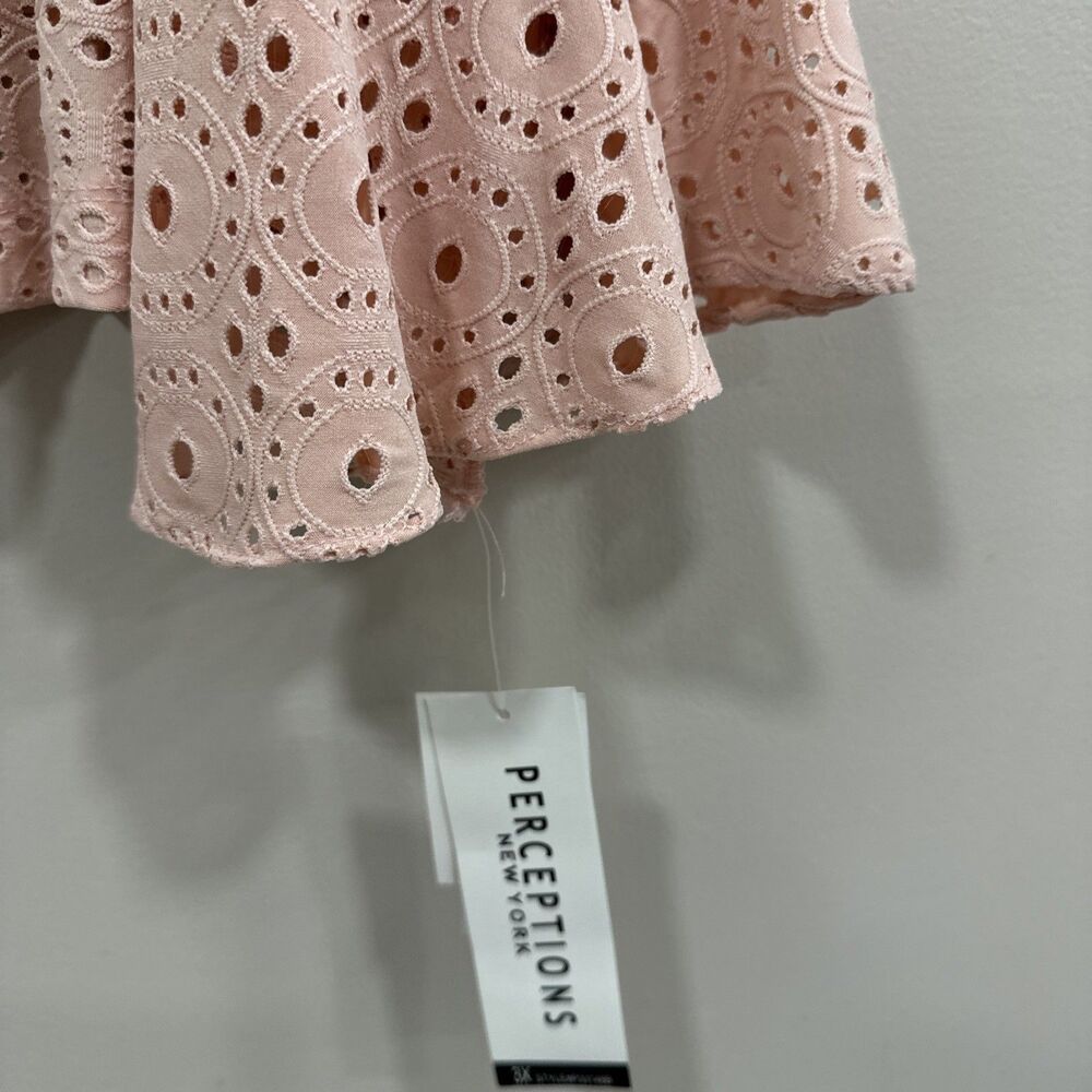 Perceptions 3X Bolero Top Blush Pink 3/4 Flare Bell Sleeve Women's NEW - Picture 3 of 10